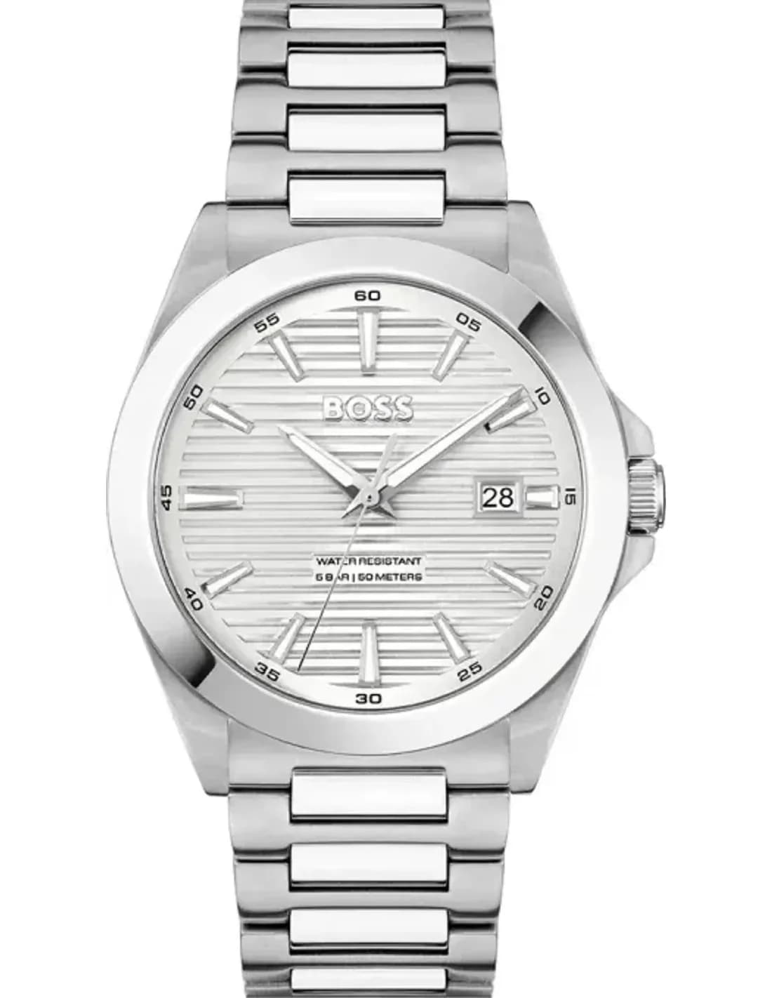 Montre Hugo Boss 1514176 homme cadran blanc bracelet acier