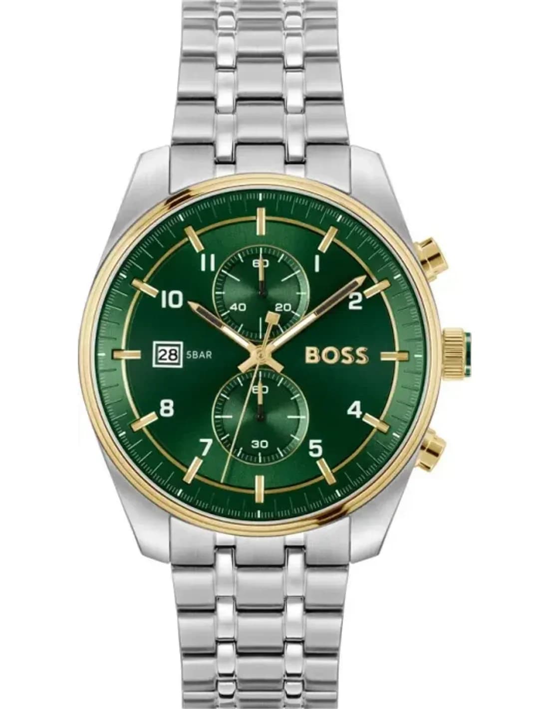 Hugo Boss 1514195 montre homme, cadran vert, bracelet acier inoxydable