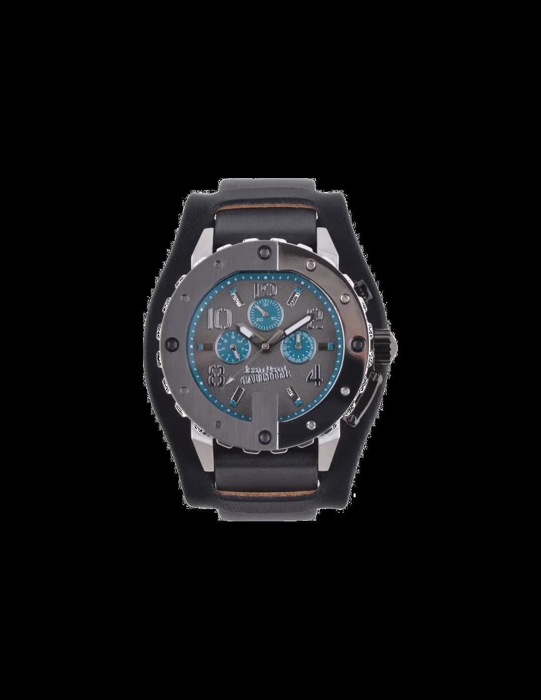 Jean Paul Gaultier 8500202 montre homme, cadran noir bracelet cuir classique