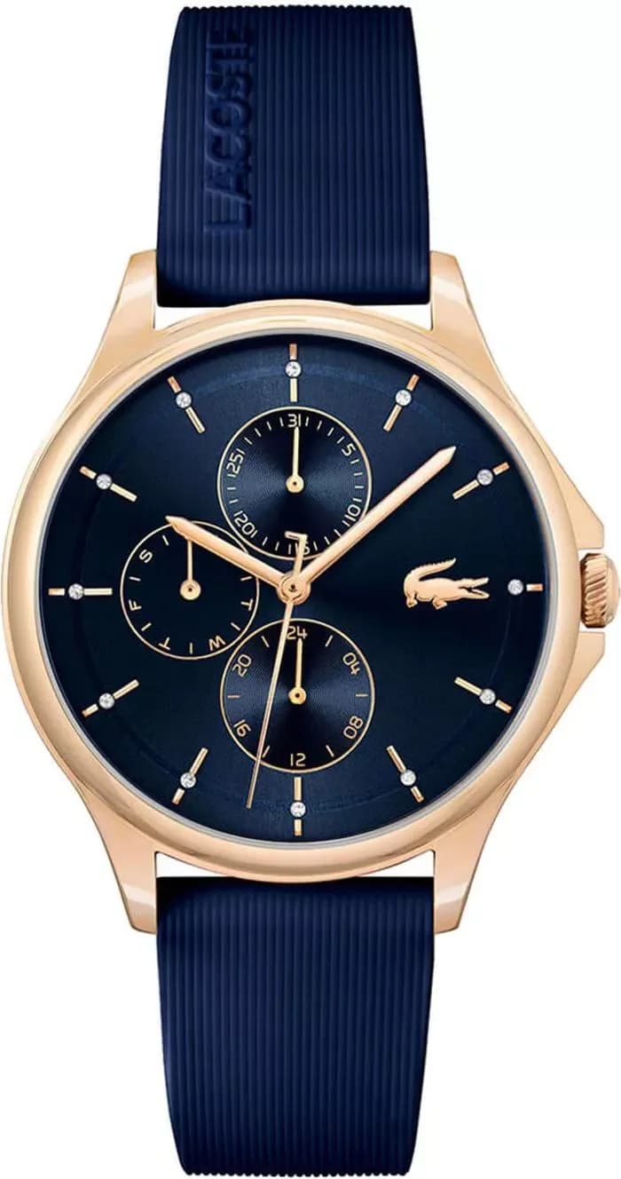 Lacoste 2001236 montre femme, cadran bleu, bracelet silicone bleu marine