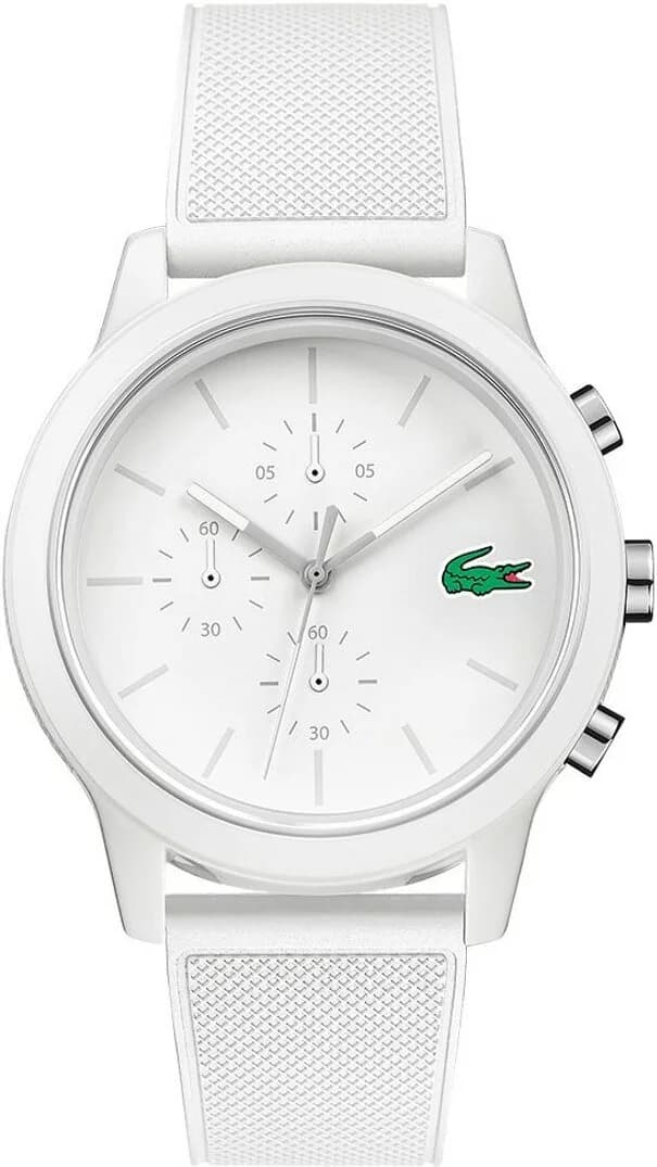 Lacoste 2010974 montre homme, cadran blanc, multifonctions, bracelet silicone