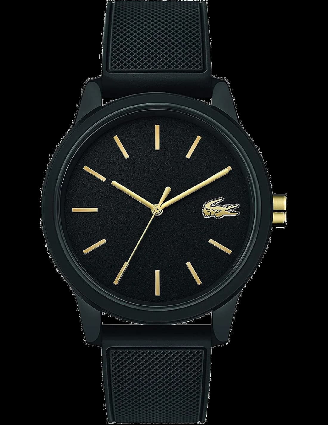 Lacoste 2011010 montre homme, cadran noir et bracelet silicone noir