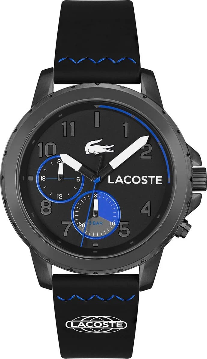 Lacoste 2011206 montre homme, cadran noir multifonctions bracelet silicone