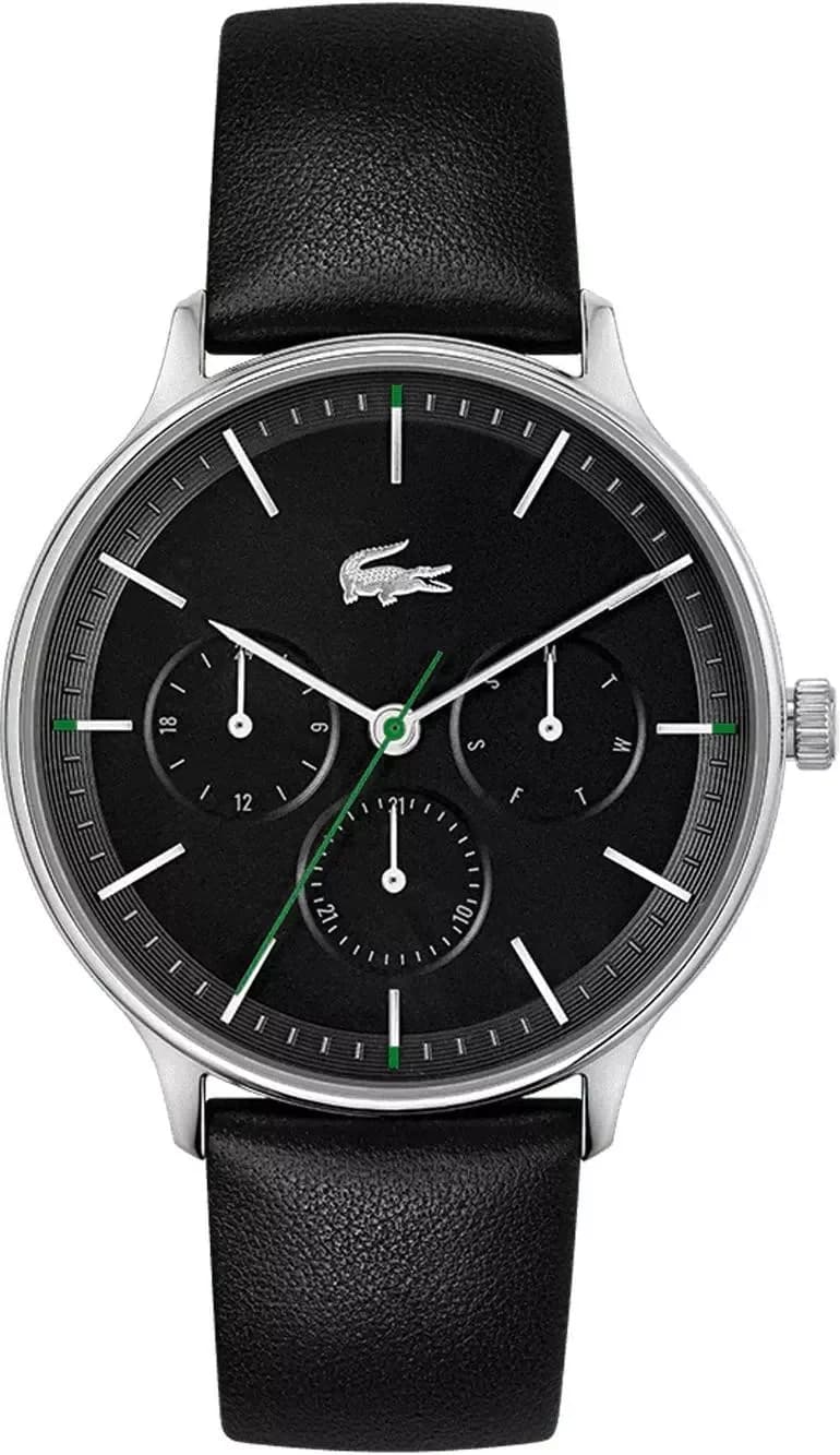 Lacoste 2011226 montre homme, au cadran noir sur cuir