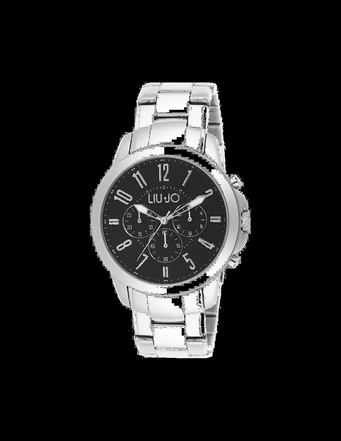 Liu Jo Luxury TLJ828 montre homme, au cadran noir et bracelet acier
