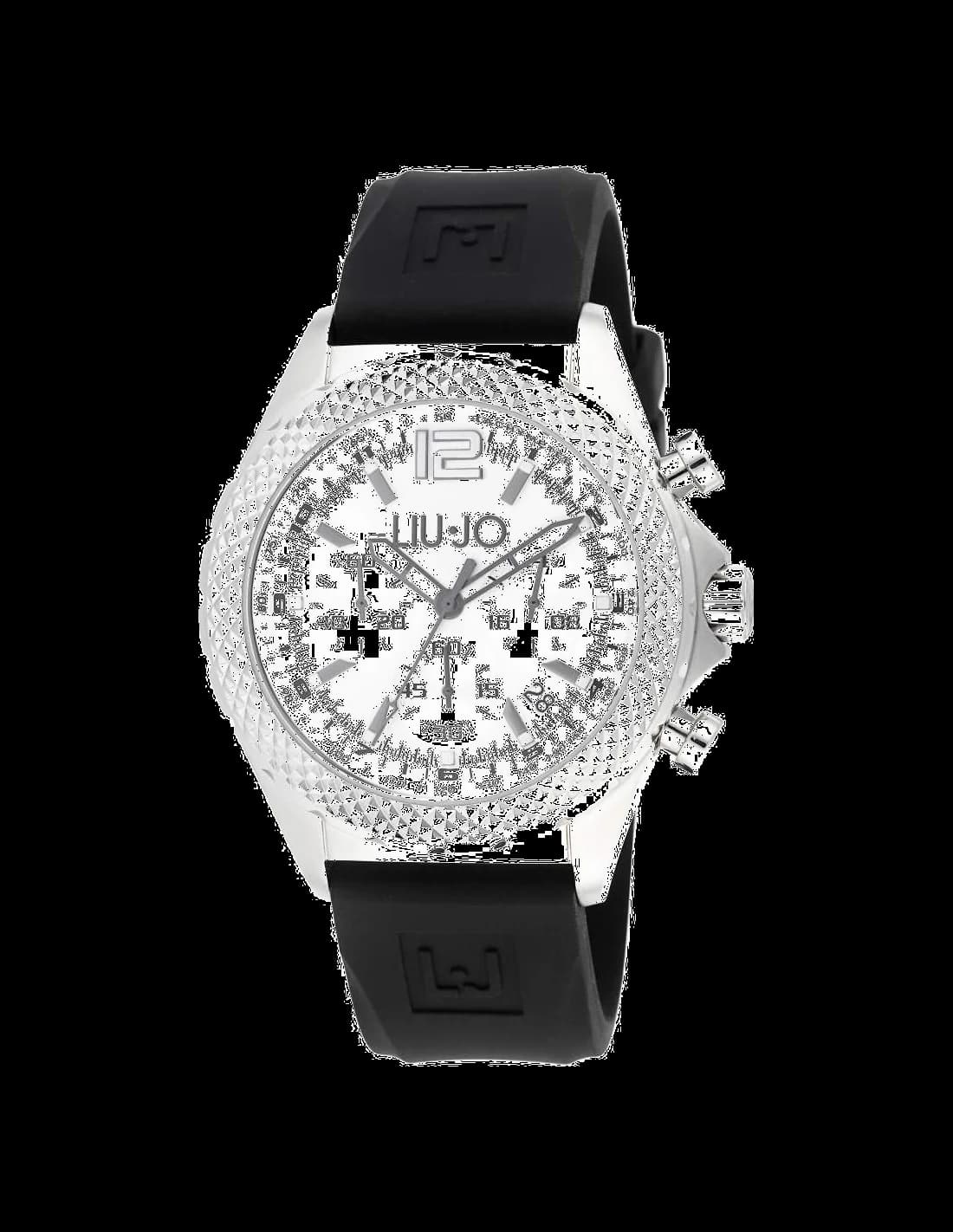 Liu Jo Luxury TLJ830 montre homme, au cadran blanc et bracelet silicone noir