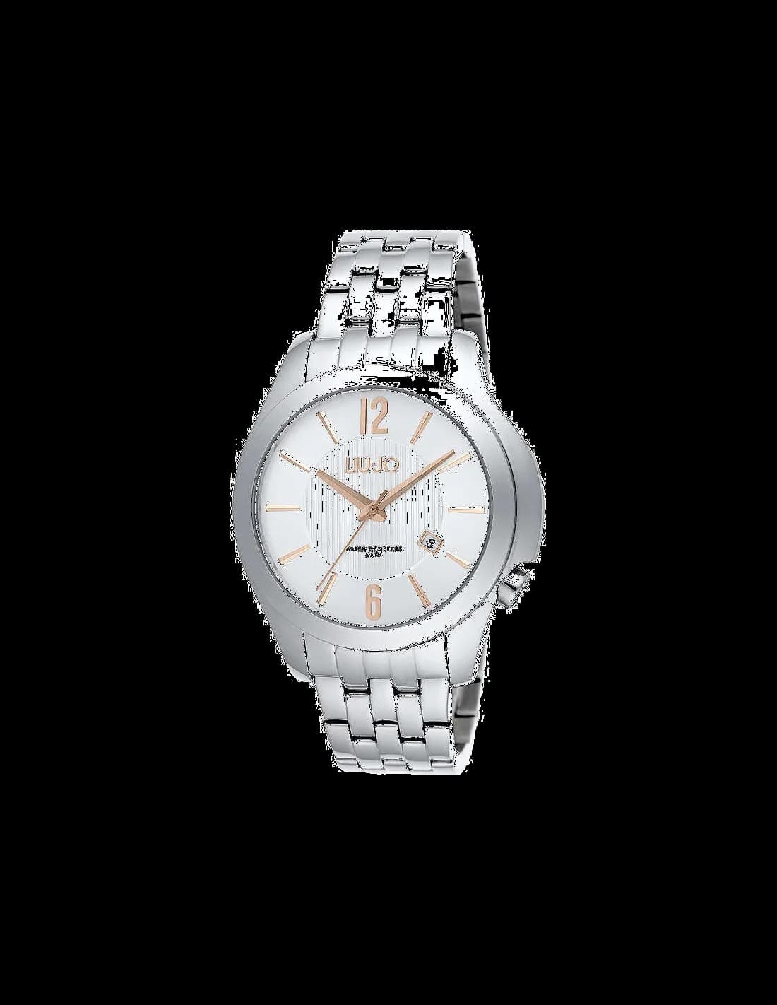 Liu Jo Luxury TLJ964 montre homme, au cadran noir sur bracelet acier