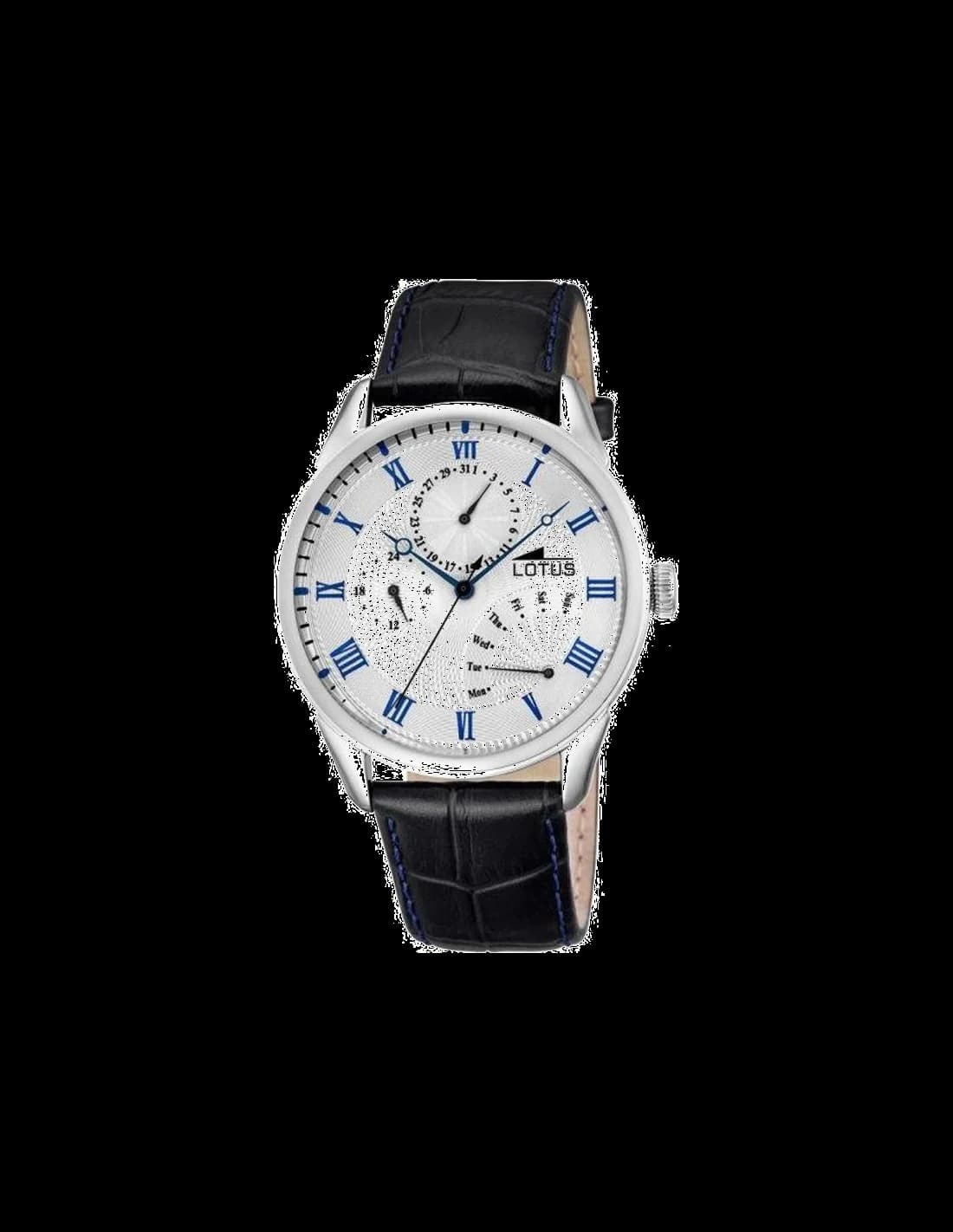 Lotus L10131/2 montre homme, cadran blanc, bracelet cuir noir, sobre