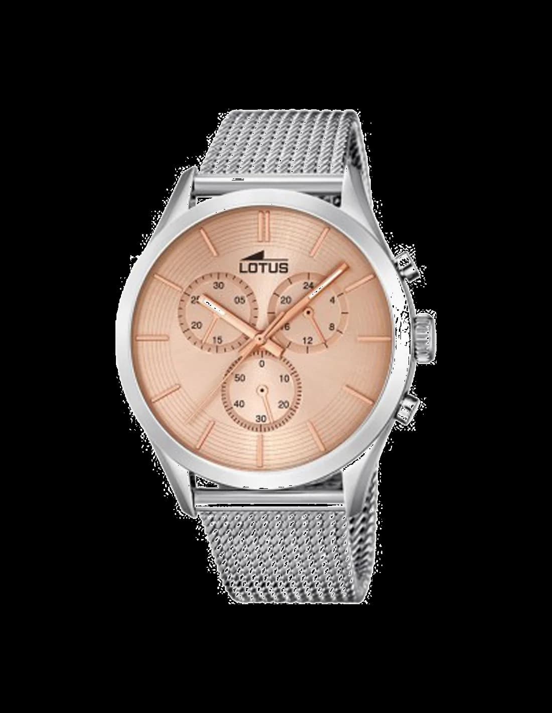Lotus L18117/3 montre homme, avec cadran or rose et bracelet acier