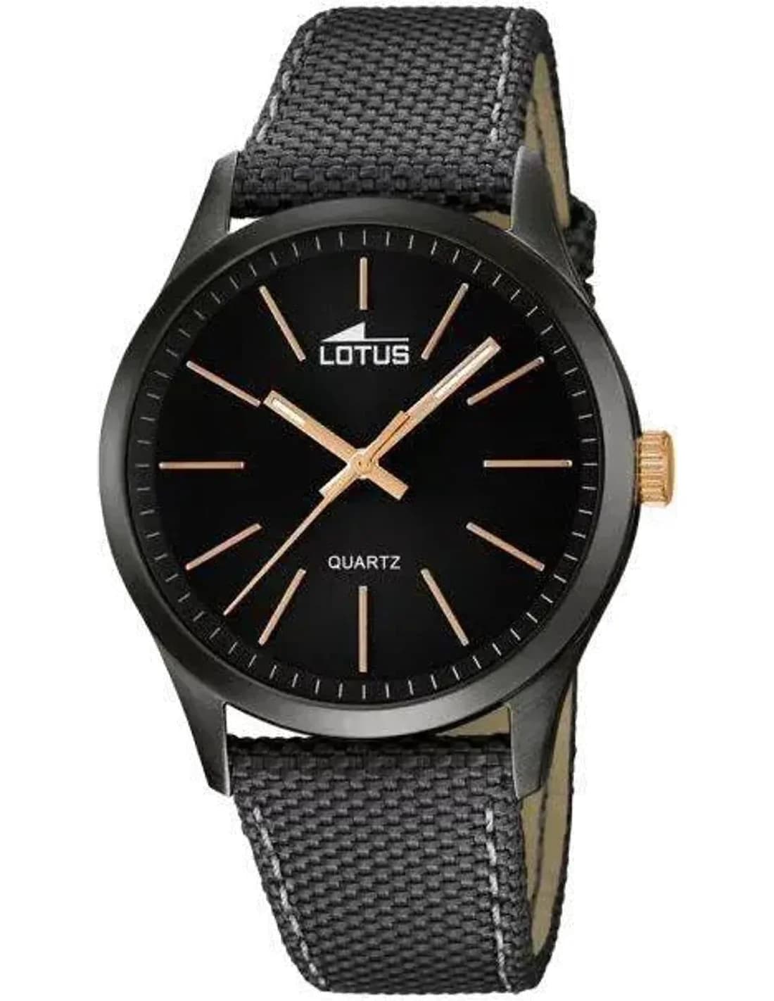 Lotus L18165/2 montre homme, cadran noir, bracelet nylon acier anthracite