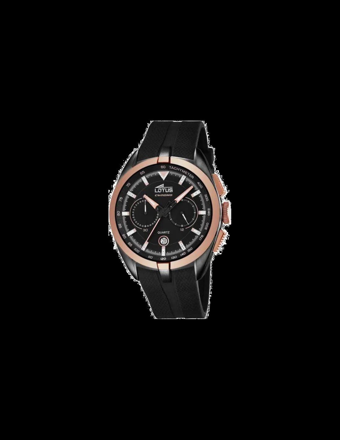 Lotus L18188/1 montre homme, avec cadran noir et bracelet silicone