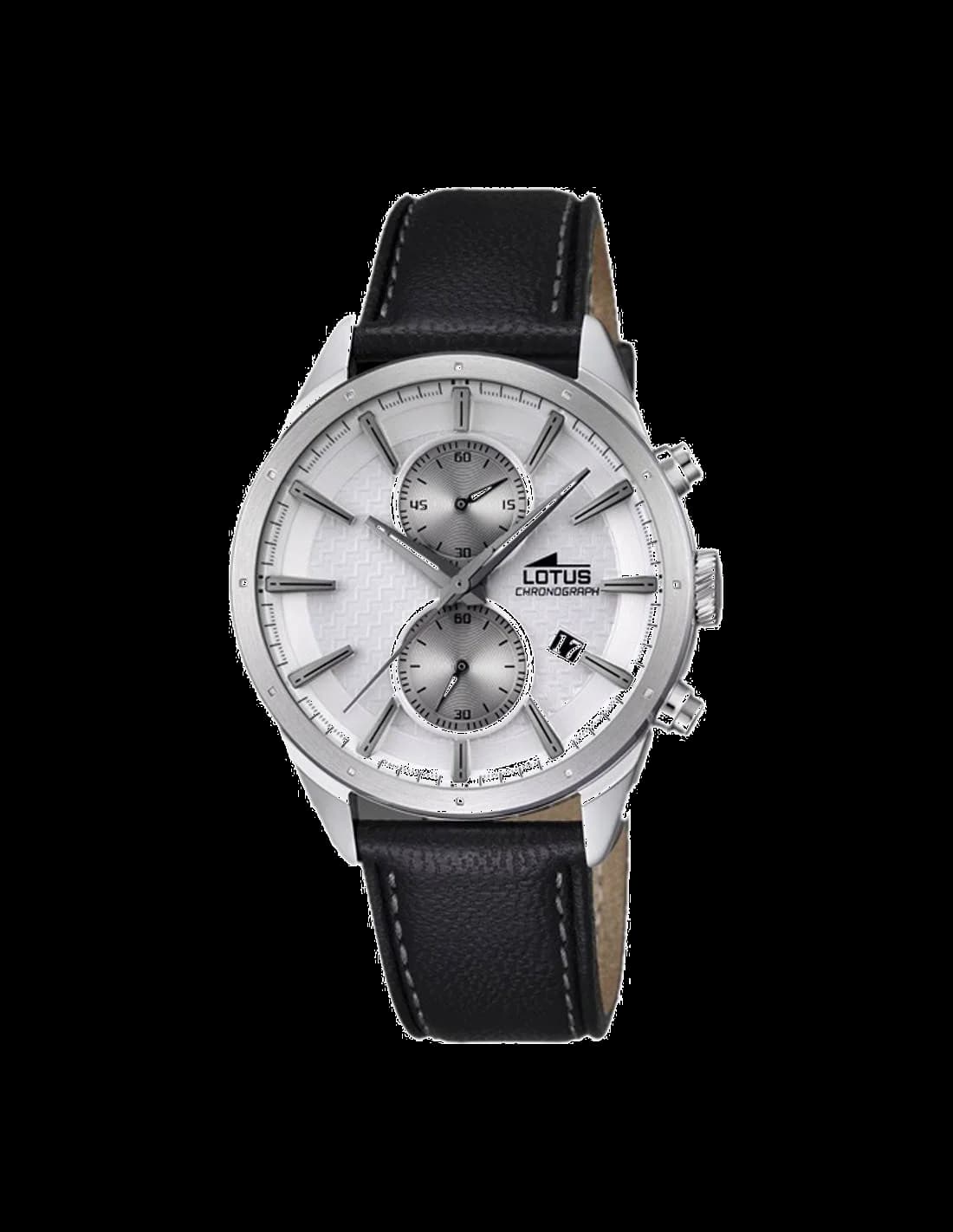 Lotus L18313/1 montre homme, cadran argent, bracelet cuir noir