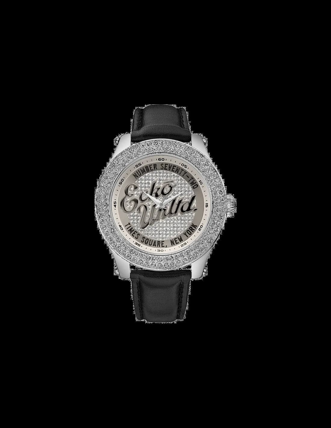 Marc Ecko E15078G1 montre homme, au cadran argent et bracelet acier noir