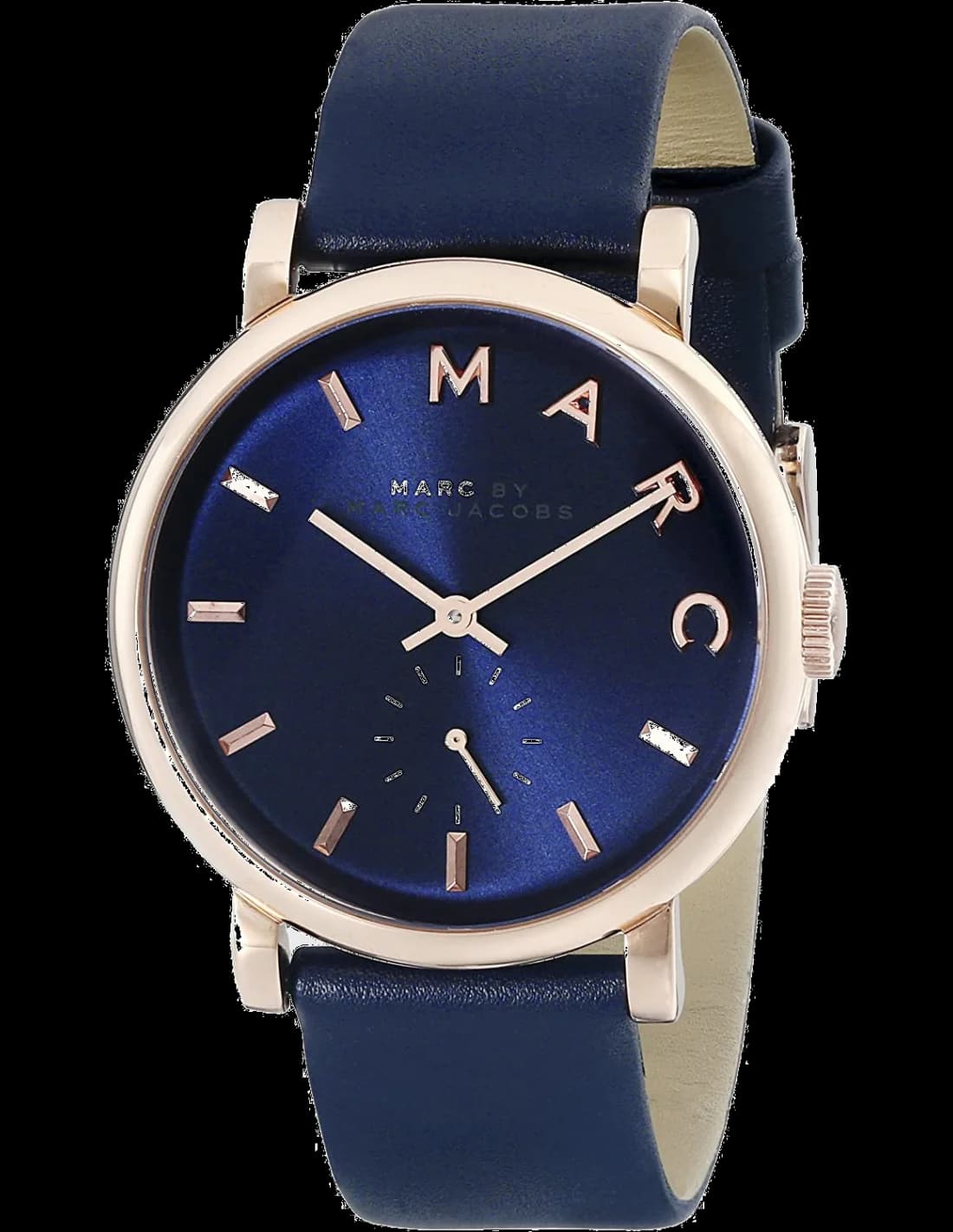 Marc Jacobs MBM1329 montre femme, au cadran bleu et bracelet cuir bleu marine