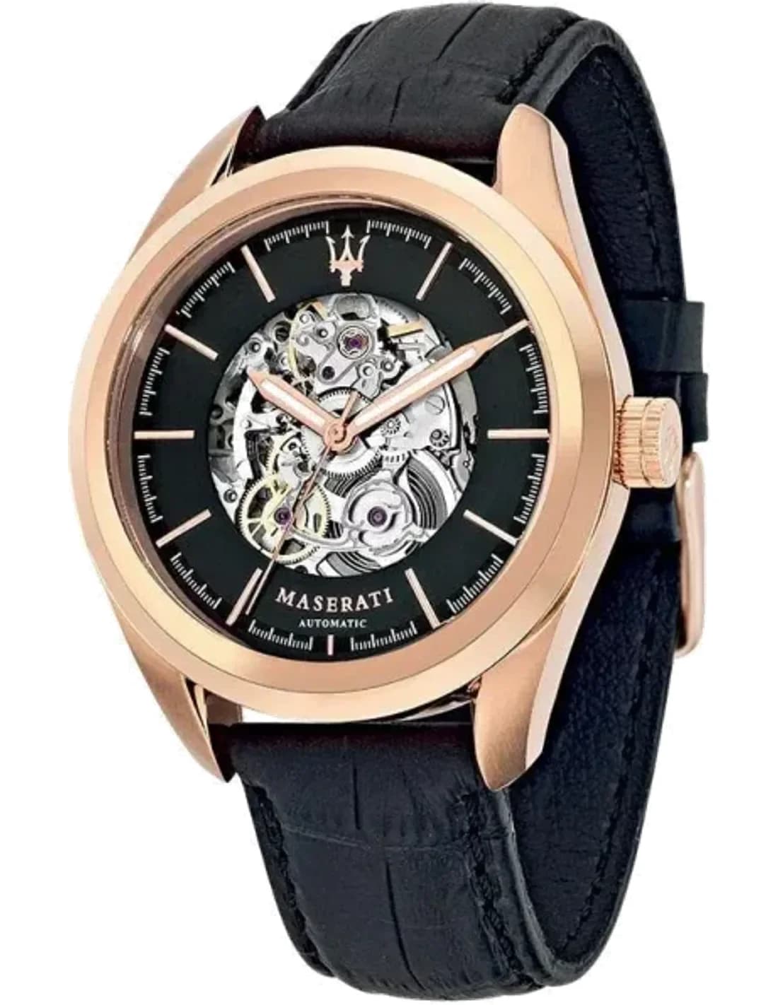 Maserati R8821112001 montre homme, squelette automatique bracelet cuir