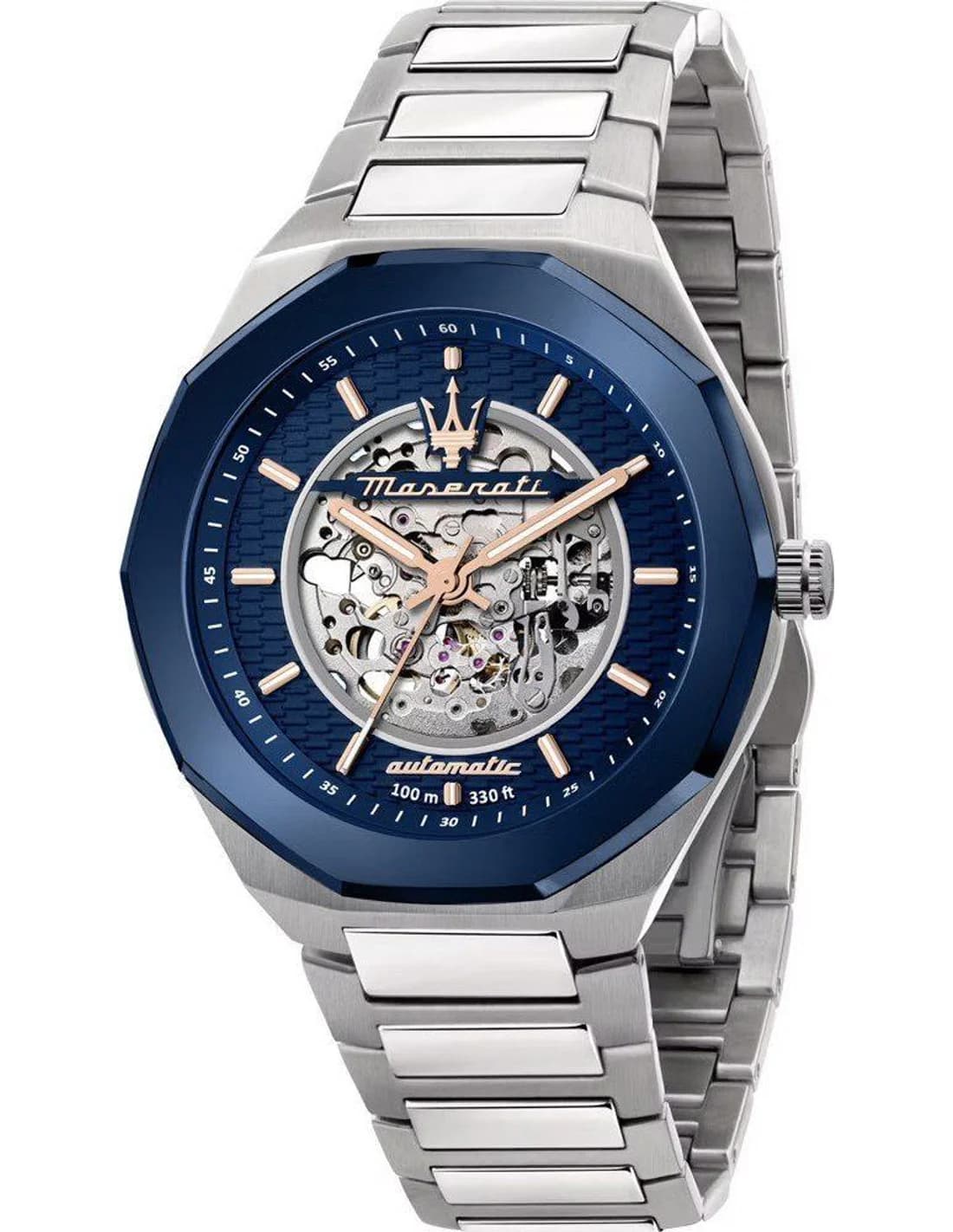 Maserati R8823142004 montre homme, cadran bleu sur maillons acier