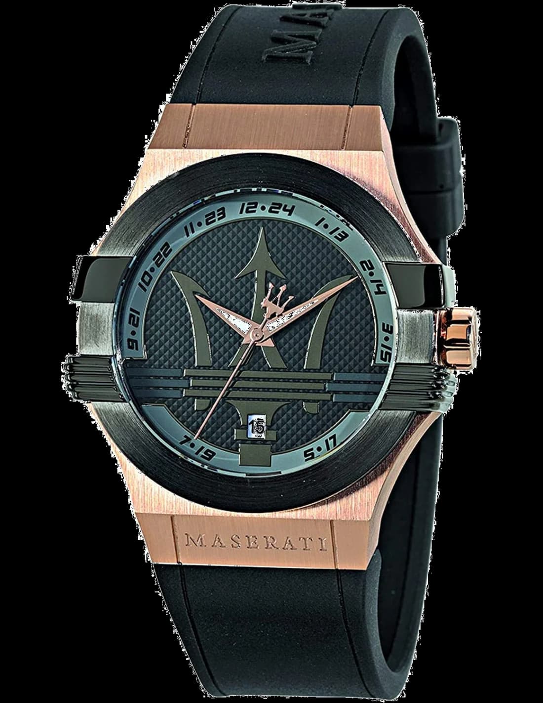 Maserati R8851108002 montre homme, bracelet silicone noir, cadran assorti