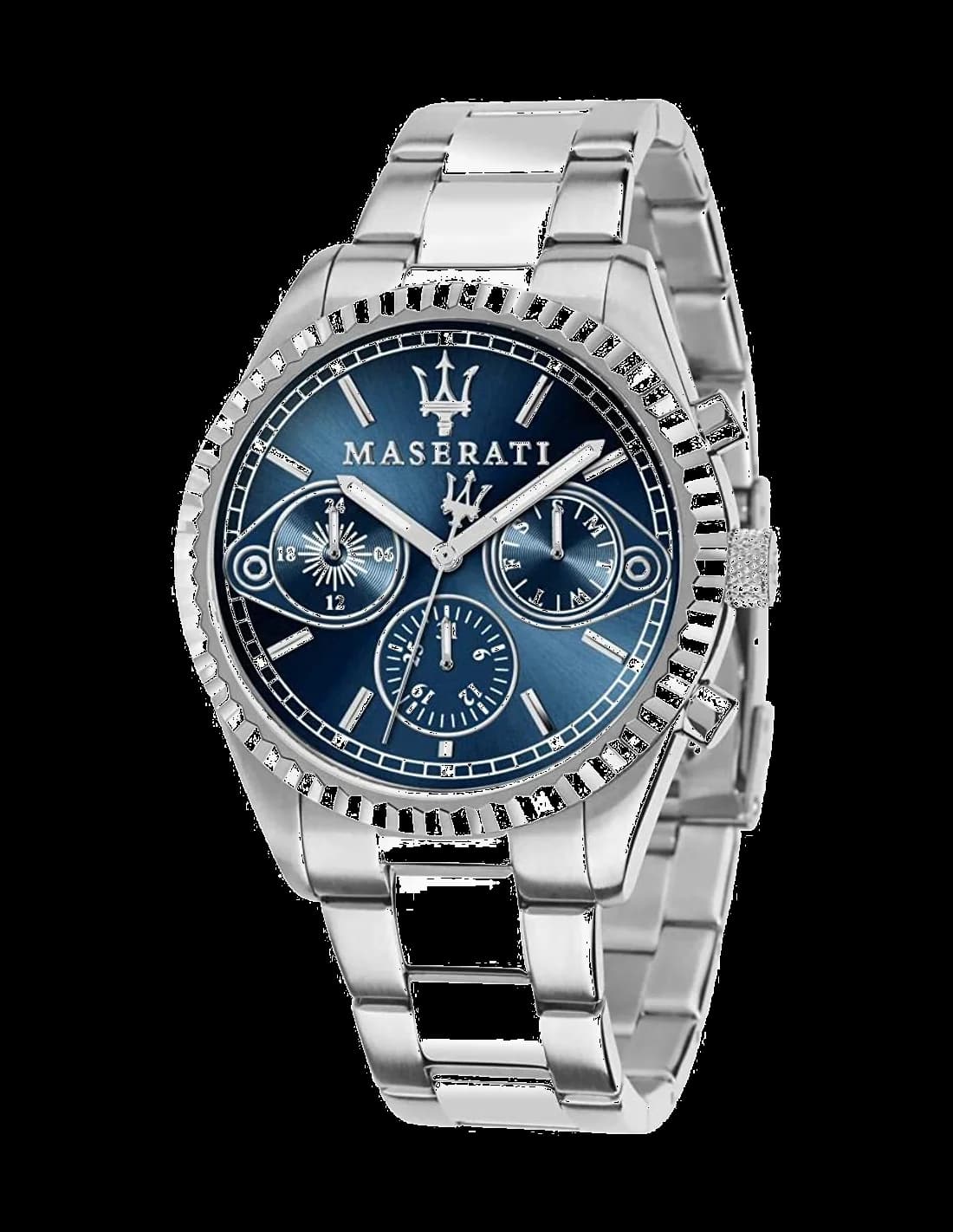 Maserati R8853100013 montre homme, cadran bleu sport sur bracelet acier