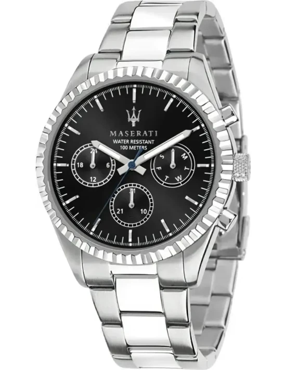 Maserati R8853100023 montre homme, acier noir, chronomètre, look technique