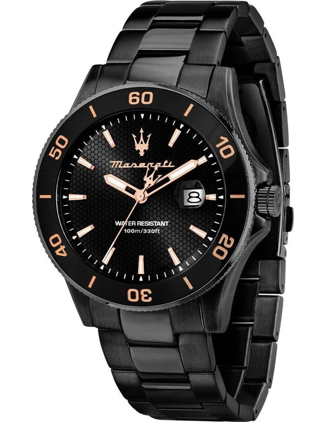 Maserati R8853100035 montre homme, cadran et bracelet acier noirs