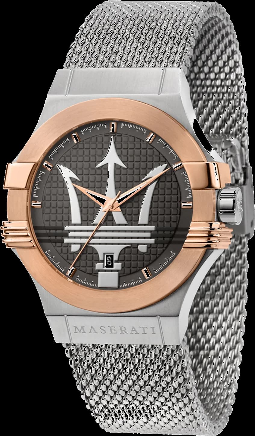 Maserati R8853108007 montre homme, cadran gris, bracelet acier maille milanaise