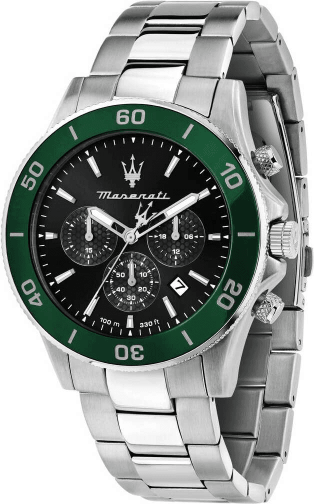 Montre Maserati R8873600008 Acier Argenté et Cadran Noir Multifonctions