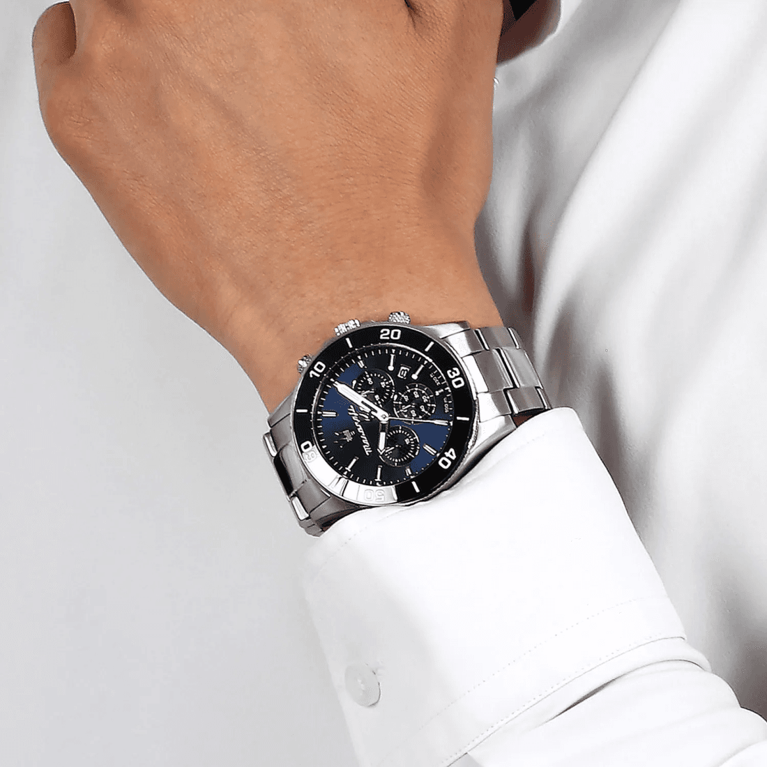 Show Maserati R8873600009 in Silver Steel and Blue Dial vue 5