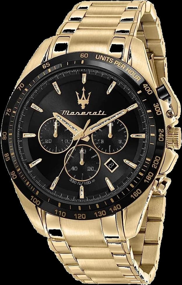Maserati R8873612041 montre homme, acier doré noir audacieuse
