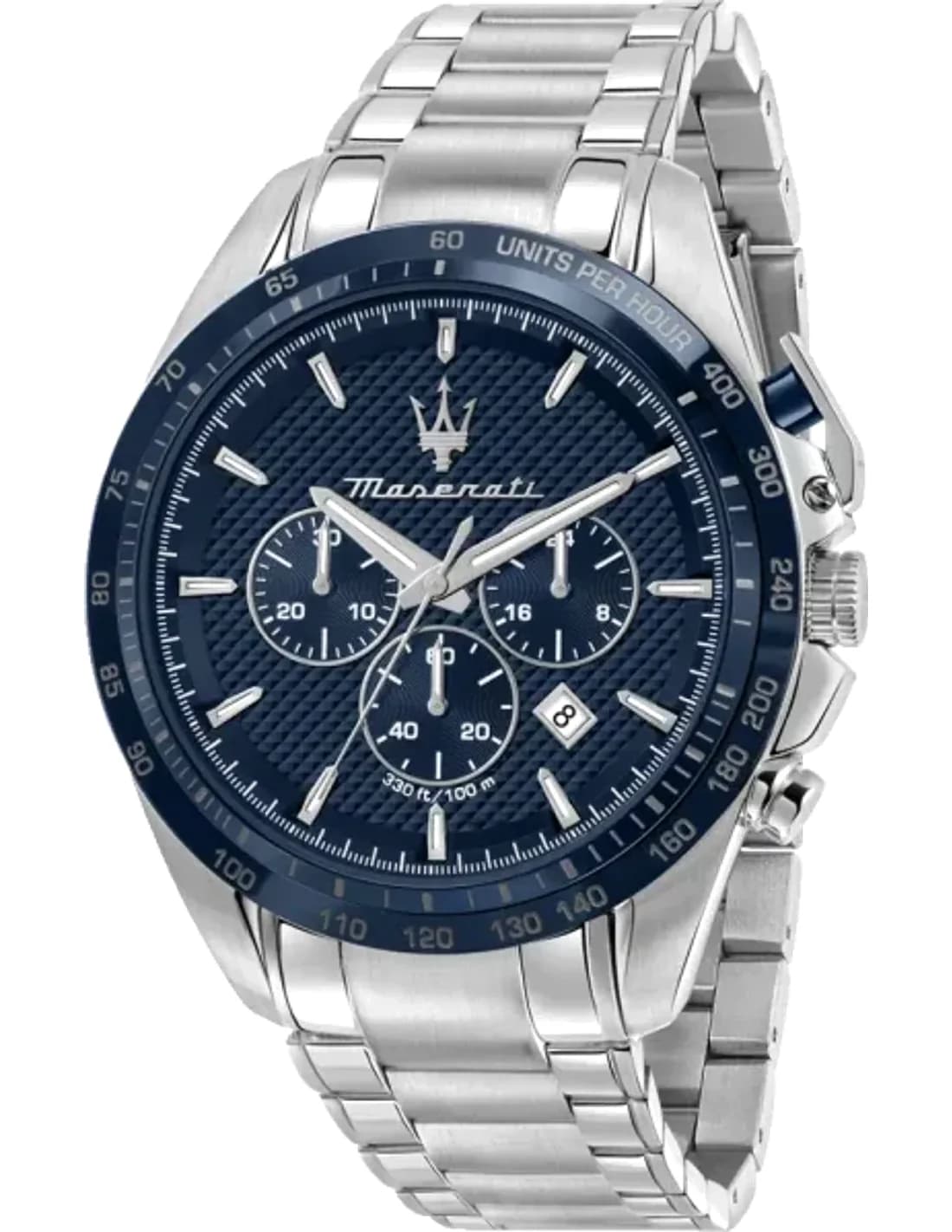 Maserati R8873612043 montre homme, acier argenté bleu moderne
