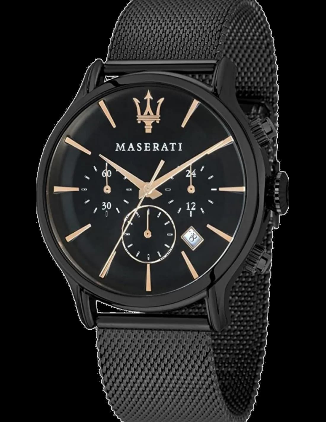 Maserati R8873618006 montre homme, cadran noir, bracelet maille noire
