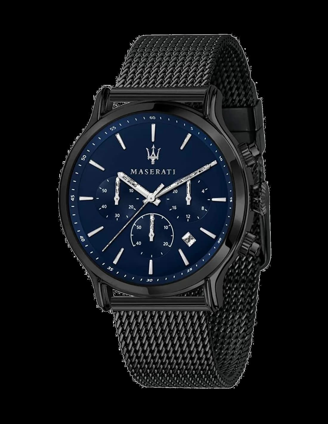 Maserati R8873618008 montre homme, cadran bleu sur bracelet acier milanais