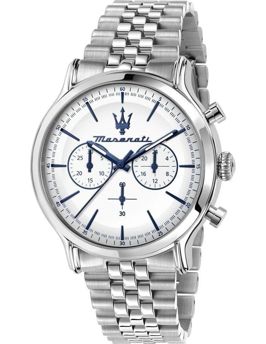 Montre Maserati Epoca R8873618034 homme argentée, bracelet maillons acier
