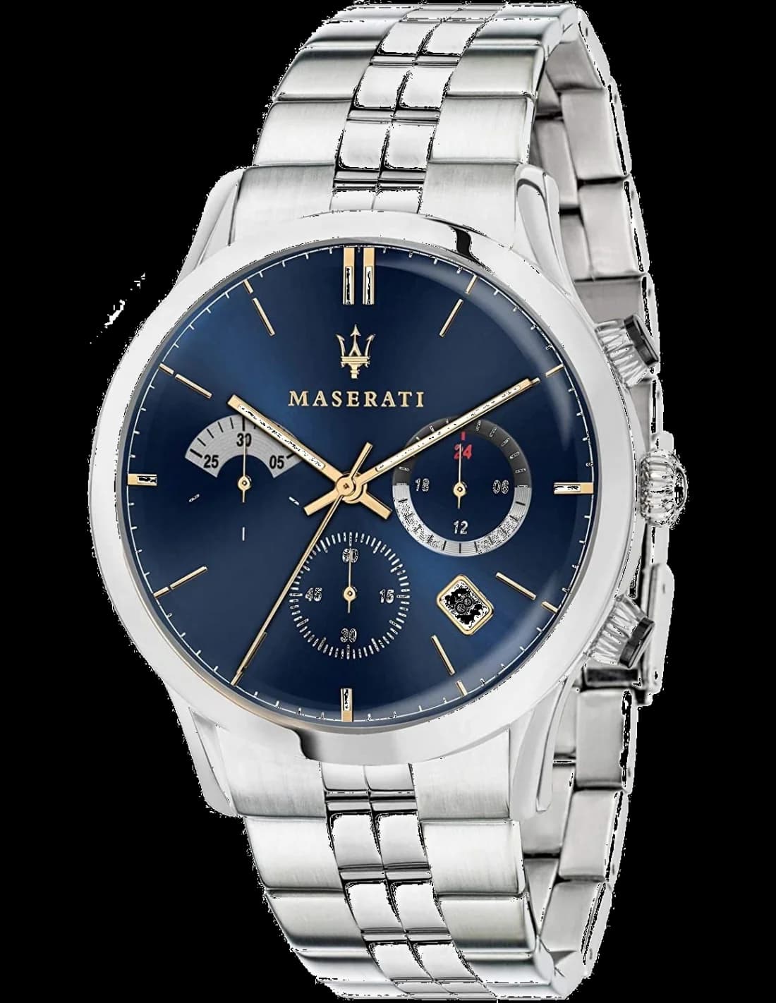 Maserati R8873633001 montre homme, cadran bleu sur bracelet acier