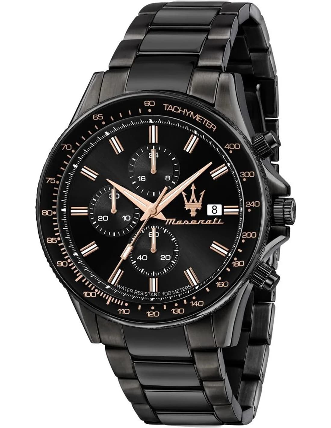 Maserati R8873640011 montre homme, noire cadran noir bracelet acier
