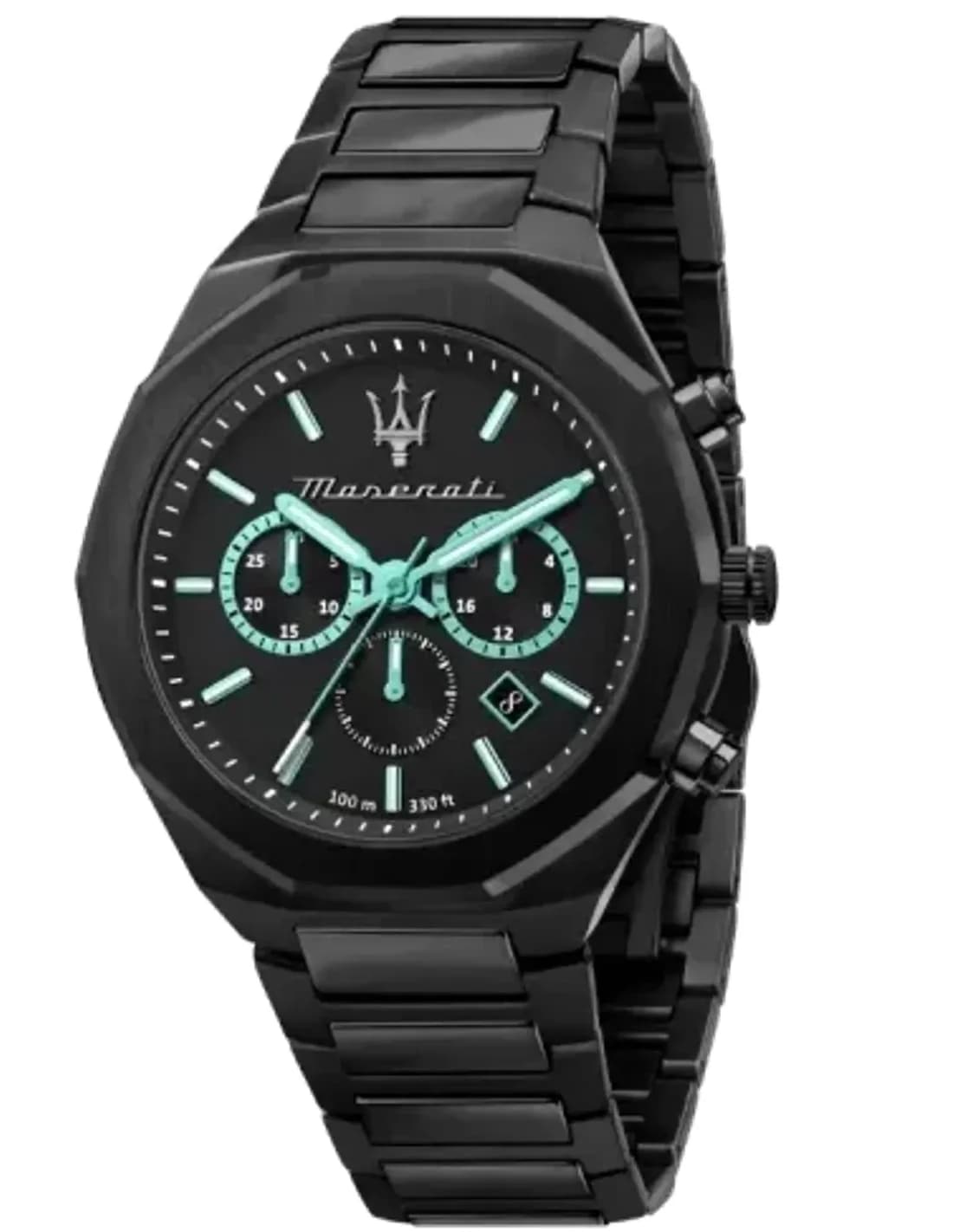 Watch Maserati Stile Aqua Edition R8873644001 Round black steel turquoise details