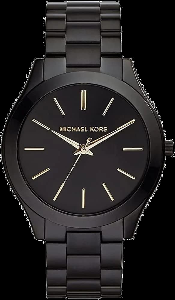 Michael Kors MK3221 montre unisexe, cadran noir, bracelet acier noir