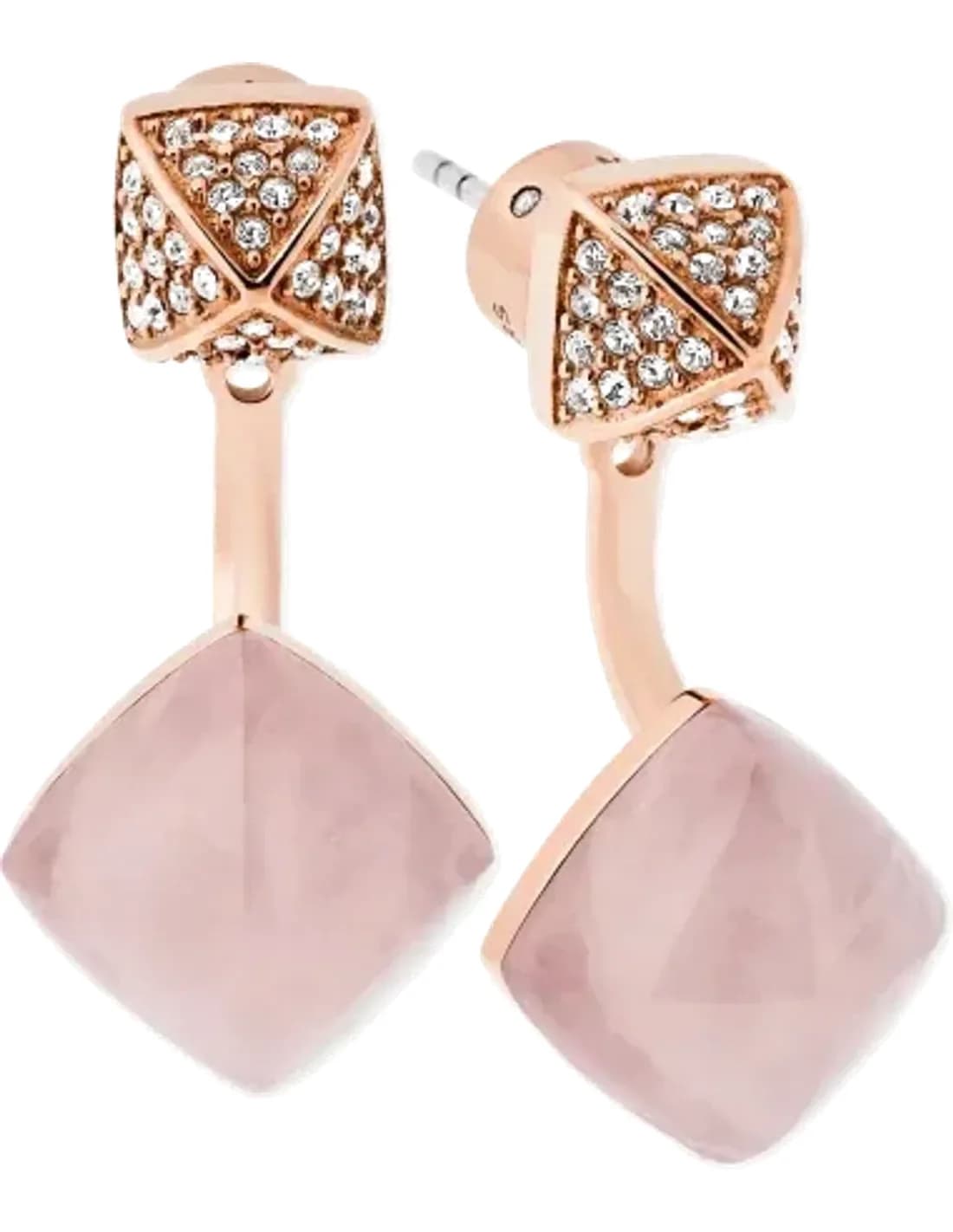 Michael Kors pavé and pink stone earrings