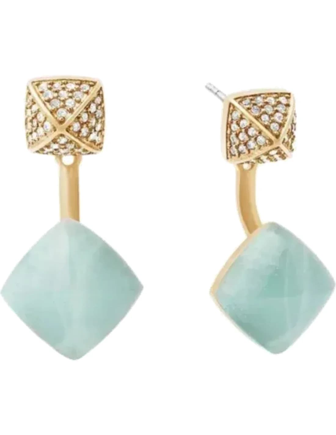 Michael Kors pavé and turquoise stone earrings
