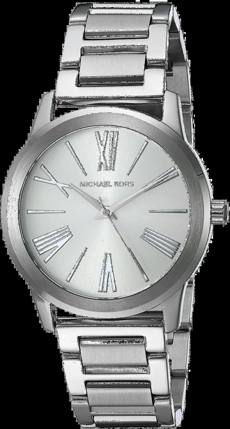 Michael Kors MK3489 montre femme, cadran argent sur bracelet acier