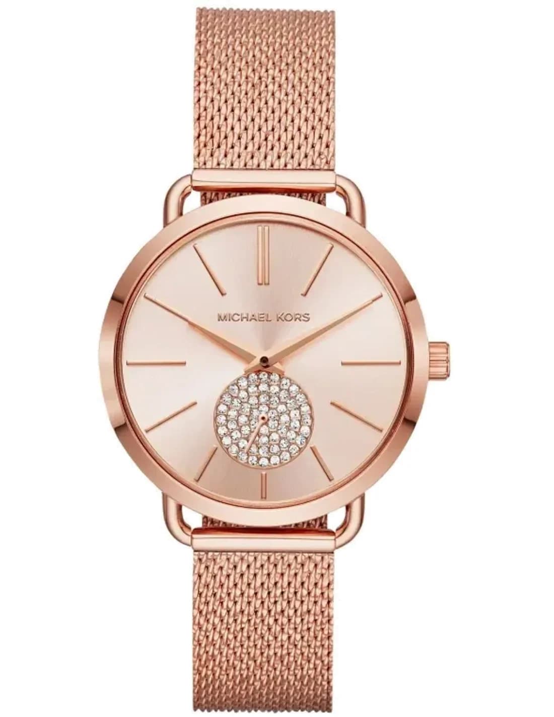 Montre Michael Kors MK3845 en acier or rose et maille milanaise