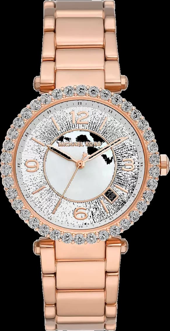 Michael Kors MK4695 montre femme, au cadran nacre et bracelet acier or rose