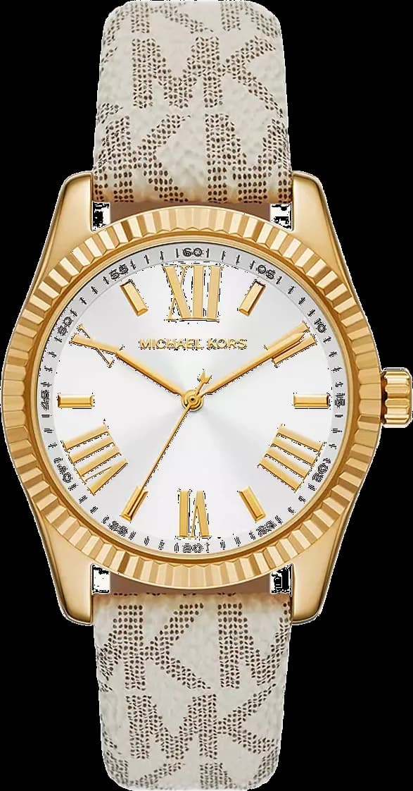 Michael Kors MK4746 montre femme, couronne signature MK, silicone blanc