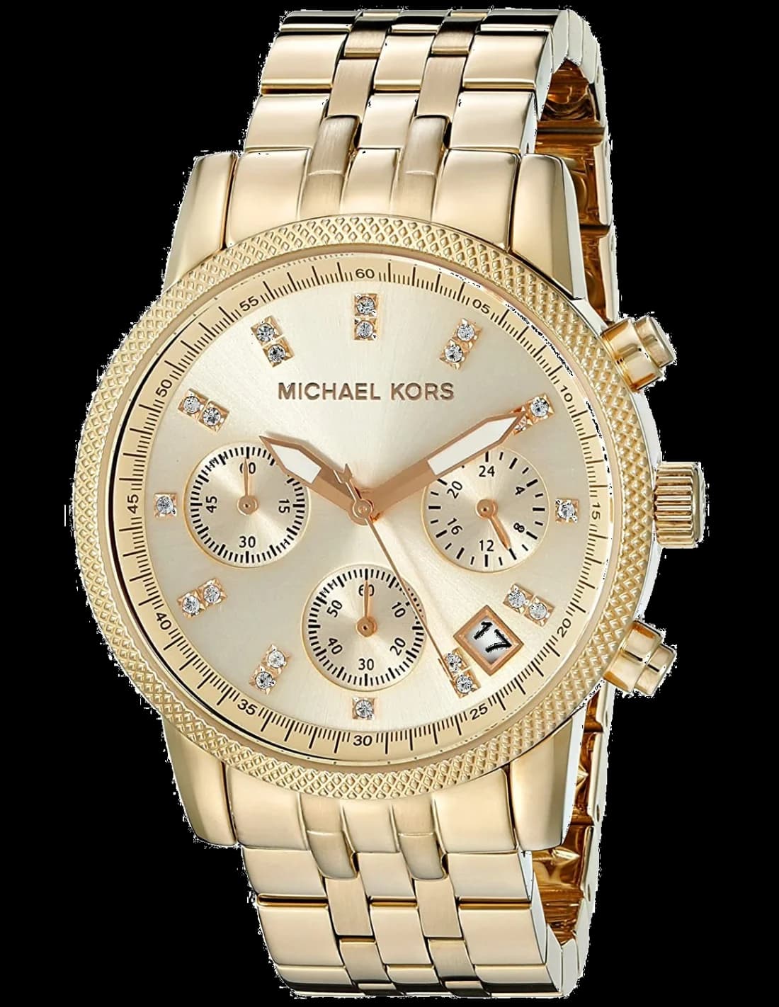Michael Kors MK5676 montre femme, cadran or et acier doré strass