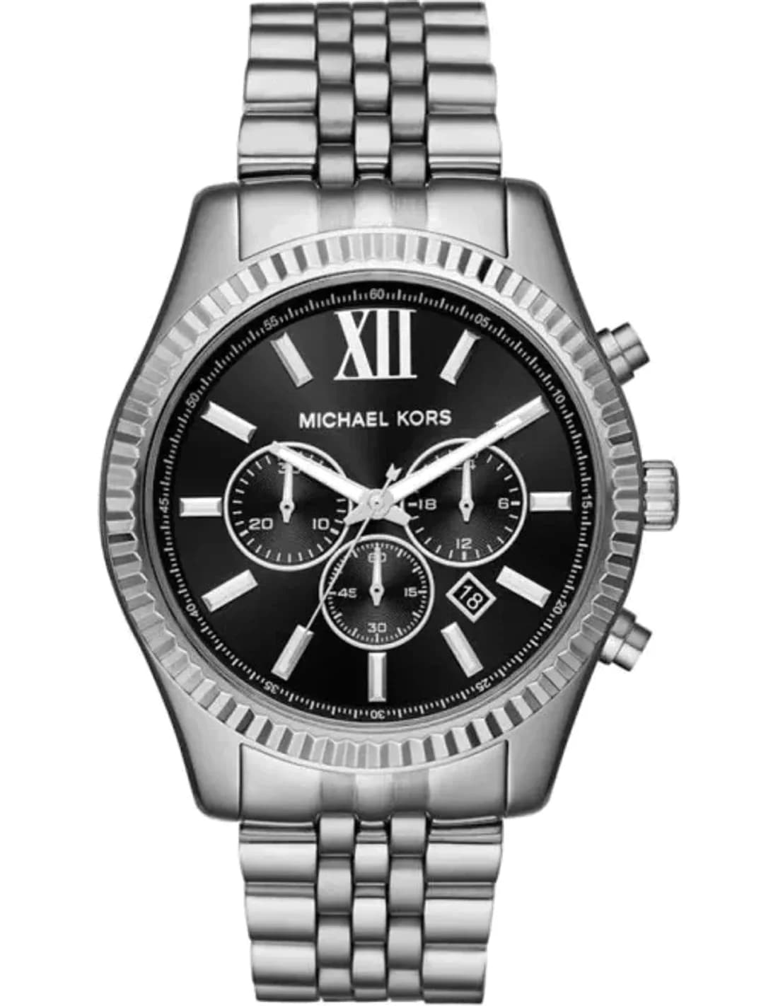 Michael Kors MK5708 montre unisexe, chronographe cadran noir, bracelet acier doré