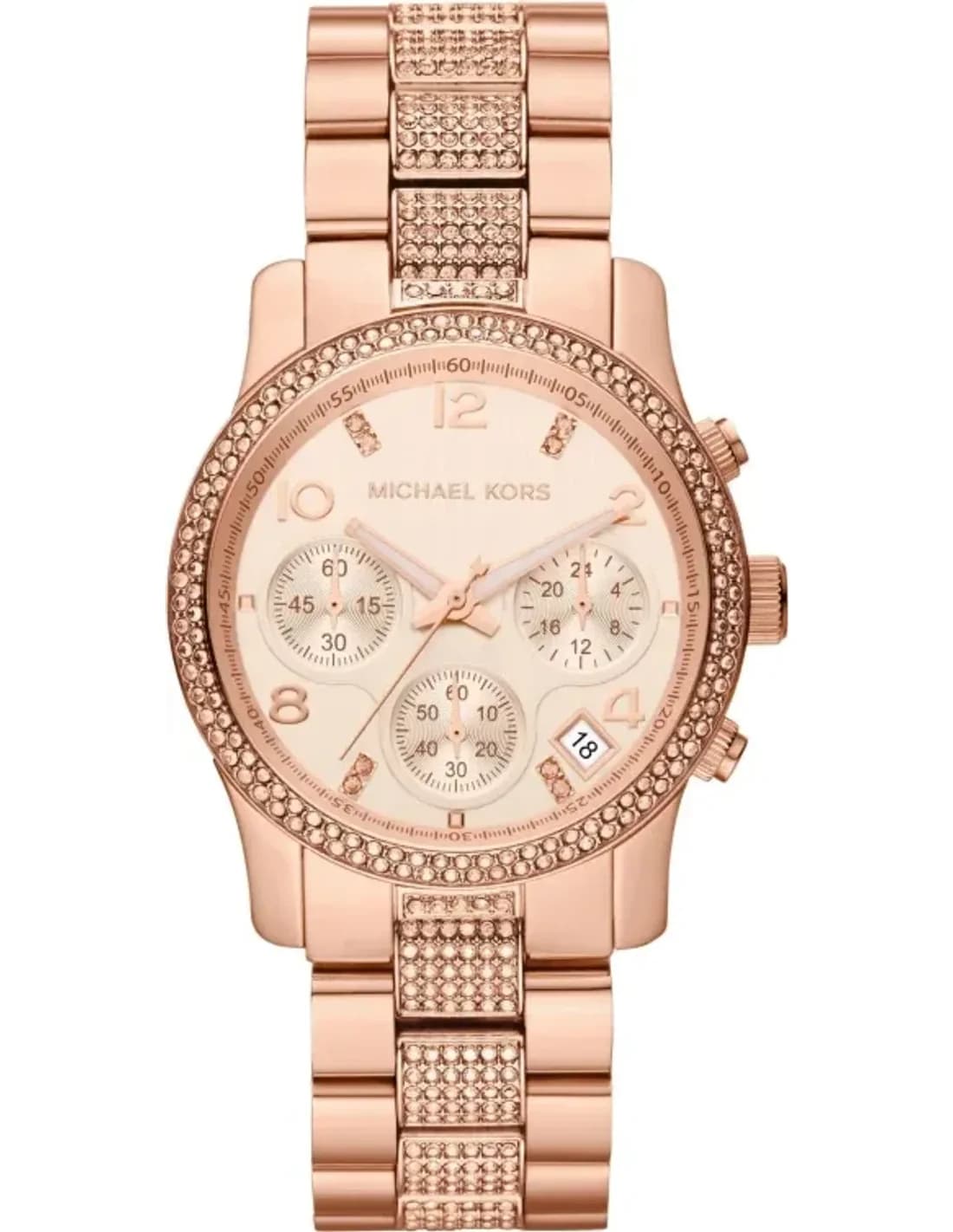 Michael Kors MK5827 Runway Rose Gold Stainless Steel and Crystal Watch