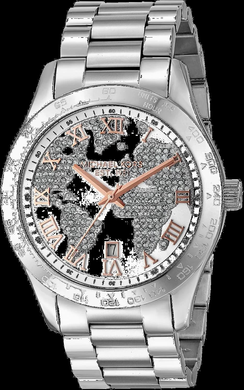 Michael Kors MK5958 montre femme, cadran blanc, bracelet acier poli