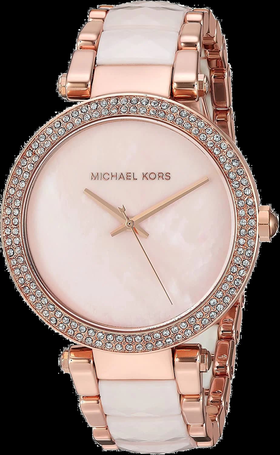 Michael Kors MK6402 montre femme, cadran rose avec cristaux bicolore