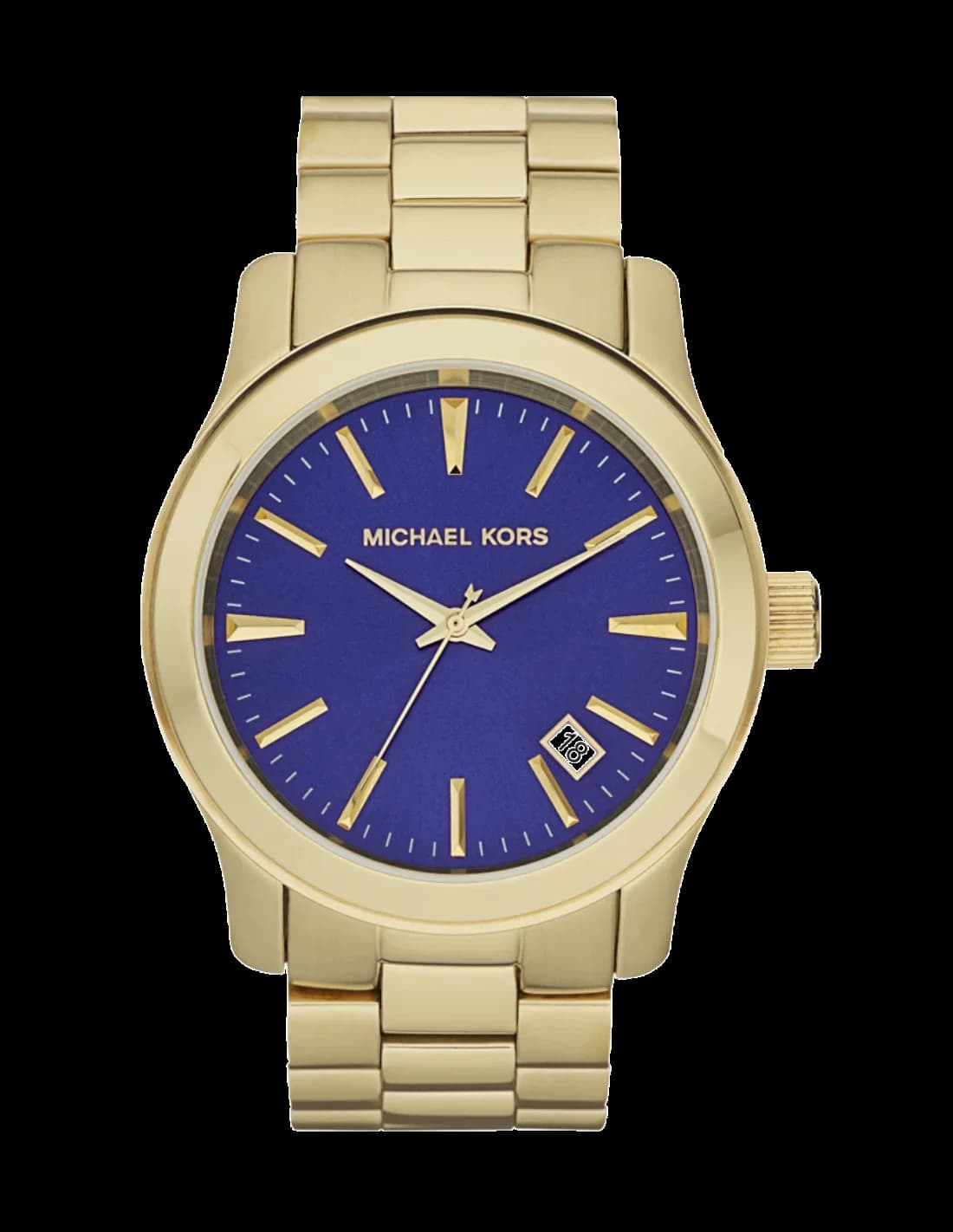 Michael Kors MK7049 montre unisexe, au cadran bleu et boîtier doré