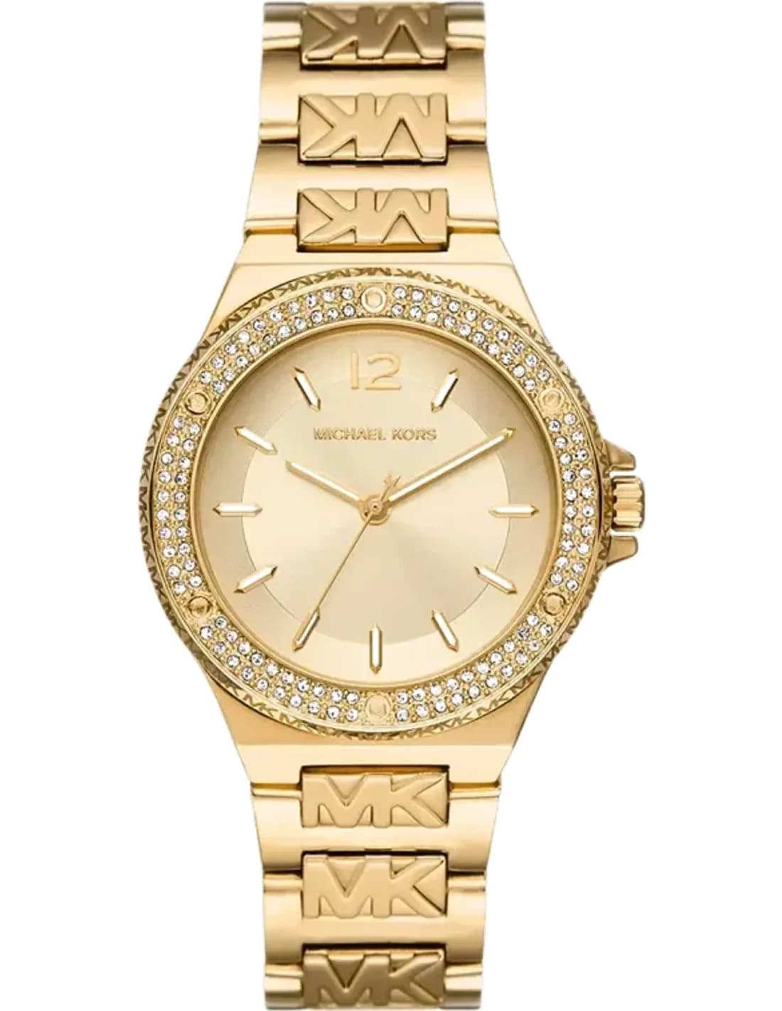 Michael Kors Lennox MK7339 women's watch with engraved stainless steel MK bracelet