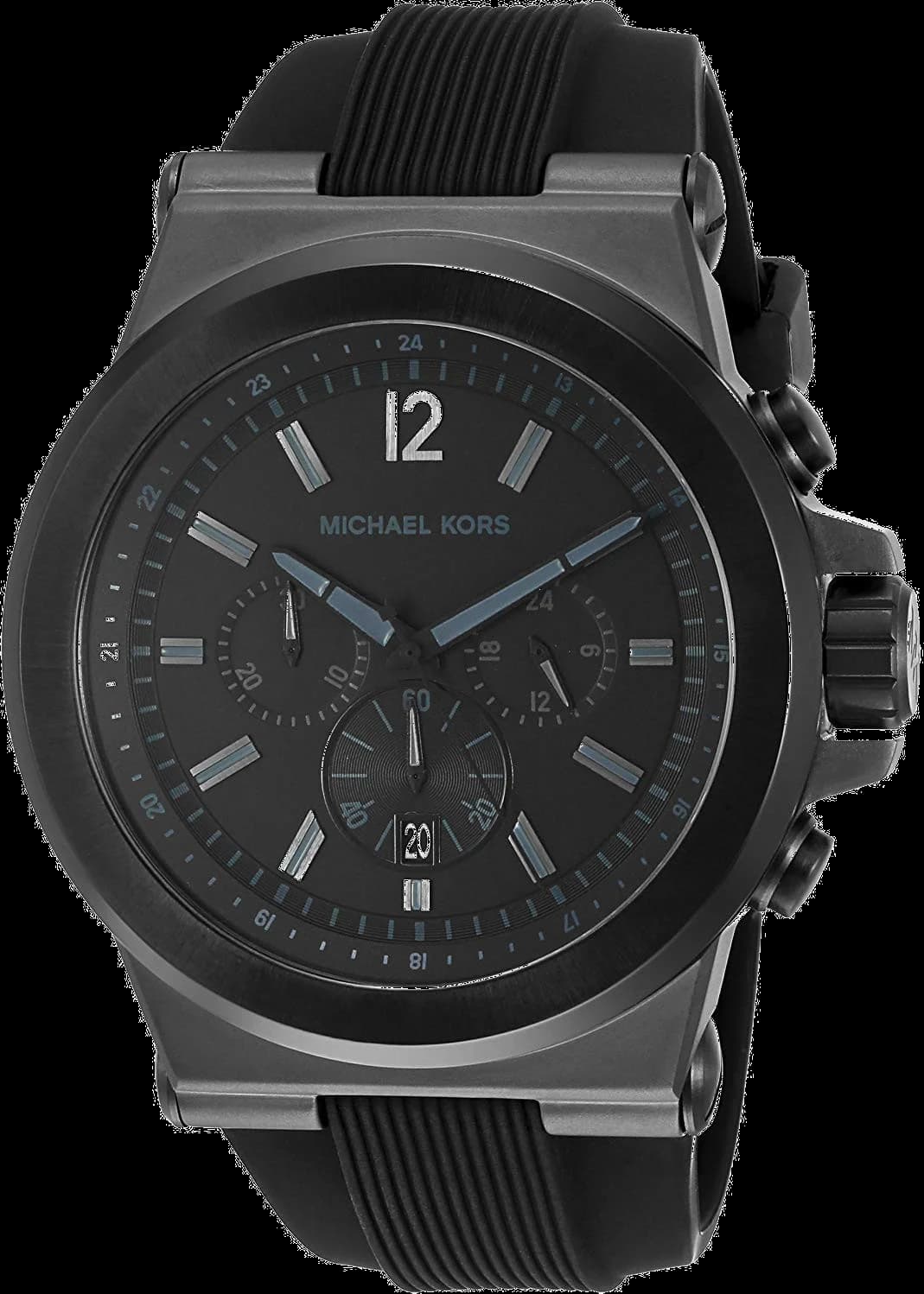 Michael Kors MK8152 montre homme, cadran noir sur bracelet silicone noir
